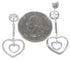 Sterling Silver Cubic Zirconia Post Dangle Heart Earrings DS55180